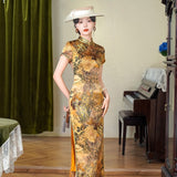 Kostenlose Änderung, traditionelles chinesisches Qipao-Kleid, Cheongsam aus Maulbeerseide, Abendkleid, Mandarinkragen