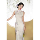 Kostenlose Änderung, chinesisches Hochzeitskleid, florales Spitzen-Cheongsam, rotes Brautkleid, Teezeremonie, Mandarinkragen