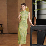 Modern Chinese Qipao, Cheongsam Dress, light green color