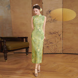 Modern Chinese Qipao, Cheongsam Dress, light green color