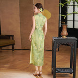 Modern Chinese Qipao, Cheongsam Dress, light green color