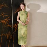 Modern Chinese Qipao, Cheongsam Dress, light green color