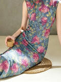 Modern Chinese Qipao, Cheongsam Dress, floral color dress