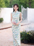 Modern Chinese qipao, light blue color, Chinese Cheongsam, Evening Dress, Ball Gowns