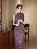 Modern Chinese Qipao, Chinese Cheongsam, floral pattern, mandarin collar