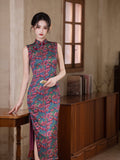 Modern Chinese Qipao, Chinese Cheongsam, floral pattern, mandarin collar