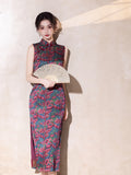 Modern Chinese Qipao, Chinese Cheongsam, floral pattern, mandarin collar