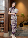Modern Qipao dress,  Evening Dress, Full length, purple color