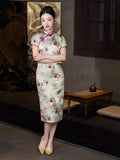 Modern Chinese qipao, Chinese Cheongsam, blue floral Qipao, Ball Gowns, Evening Dresses, mandarin collar