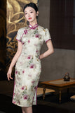 Modern Chinese qipao, Chinese Cheongsam, blue floral Qipao, Ball Gowns, Evening Dresses, mandarin collar