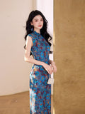 Modern Chinese Qipao,  Evening Dress, Full length, mandarin collar