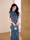 Modern Chinese Qipao,  Evening Dress, Full length, mandarin collar