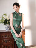 Modern Chinese qipao, Chinese Cheongsam Dress, Evening Dresses, Ball Gowns, green floral