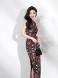 Modern Chinese qipao, Cheongsam Dress, Evening Dress, floral qipao