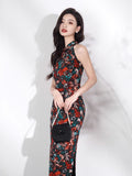 Modern Chinese qipao, Cheongsam Dress, Evening Dress, floral qipao