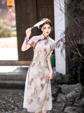 Modern Aodai, aodai qipao, flower pattern, 2 colors
