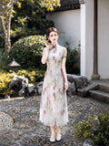 Modern Aodai, aodai qipao, flower pattern, 2 colors