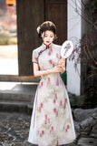 Modern Aodai, aodai qipao, flower pattern, 2 colors