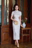 Modern Chinese Qipao, Long Cheongsam, Silk Qipao, Evening Dress, ball gown, 2 color, short sleeve（副本）