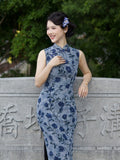 Moderner chinesischer Qipao, chinesischer Cheongsam, lila Qipao, Ballkleider, Stehkragen