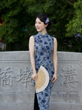 Moderner chinesischer Qipao, chinesischer Cheongsam, lila Qipao, Ballkleider, Stehkragen