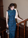 Modern Chinese Qipao, China Cheongsam, Long spring Qipao, flower prints, mandarin collar