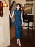 Modern Chinese Qipao, China Cheongsam, Long spring Qipao, flower prints, mandarin collar