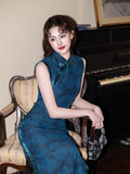 Modern Chinese Qipao, China Cheongsam, Long spring Qipao, flower prints, mandarin collar