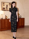 Modern Chinese dress, black qipao, Ball Gowns