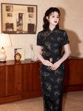 Modern Chinese dress, black qipao, Ball Gowns