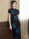 Chinese Cheongsam, Ball Gown, summer qipao, Mandarin collar
