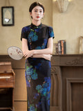 Chinese Cheongsam, Ball Gown, summer qipao, Mandarin collar