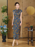 Modern qipao, Chinese Qipao dress, Mulberry Silk cheongsam,  Evening Dress, floral dress