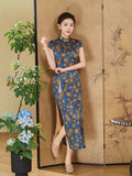 Modern qipao, Chinese Qipao dress, Mulberry Silk cheongsam,  Evening Dress, floral dress