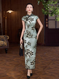 Modern Chinese qipao, mulberry silk Cheongsam, Silk qipao, spring dress, mandarin collar