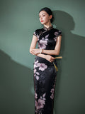 Modern Chinese Qipao, Mulberry Silk cheongsam,  Evening Dress, mandarin collar