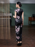 Modern Chinese Qipao, Mulberry Silk cheongsam,  Evening Dress, mandarin collar