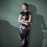 Modern Chinese Qipao, Mulberry Silk cheongsam,  Evening Dress, mandarin collar