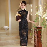Modern Chinese Qipao,  Evening Dress, mandarin collar