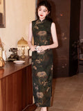 Modern Chinese Qipao dress, Evening Dress, floral qipao, mandarin collar