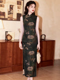 Modern Chinese Qipao dress, Evening Dress, floral qipao, mandarin collar