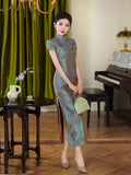Modern Chinese Qipao, Mulberry Silk cheongsam,  Evening Dress, mandarin collar