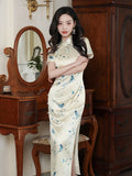 Modern Chinese qipao, mulberry silk Cheongsam, Silk qipao, spring dress, mandarin collar