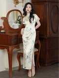 Modern Chinese qipao, mulberry silk Cheongsam, Silk qipao, spring dress, mandarin collar