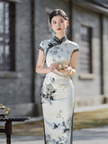 Kostenlose Änderung, traditionelles chinesisches Qipao-Kleid, Cheongsam aus Maulbeerseide, Abendkleid, Mandarinkragen
