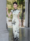 Kostenlose Änderung, traditionelles chinesisches Qipao-Kleid, Cheongsam aus Maulbeerseide, Abendkleid, Mandarinkragen