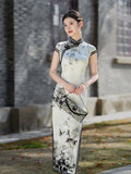 Kostenlose Änderung, traditionelles chinesisches Qipao-Kleid, Cheongsam aus Maulbeerseide, Abendkleid, Mandarinkragen