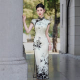 Kostenlose Änderung, traditionelles chinesisches Qipao-Kleid, Cheongsam aus Maulbeerseide, Abendkleid, Mandarinkragen