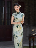 Modern Chinese Qipao, Mulberry Silk cheongsam,  Evening Dress