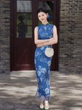 purple floral qipao, Evening Dress, Ball Gown